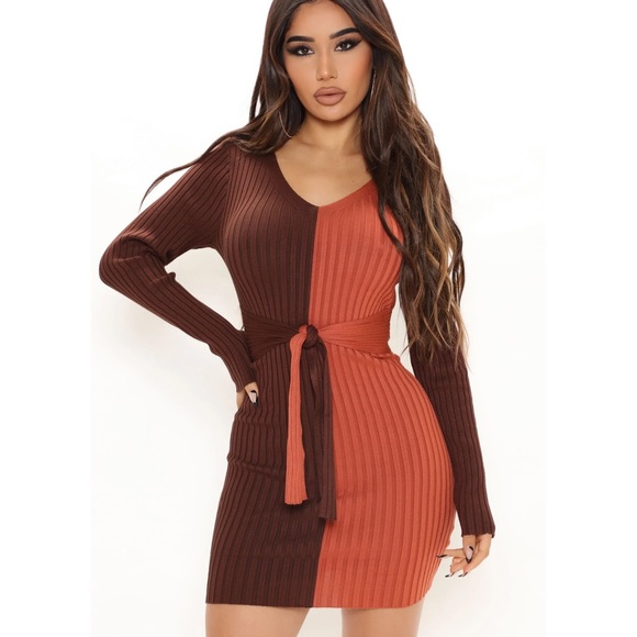 Fashion Nova Autumn Falls Sweater Mini Dress 2X NWT - Picture 1 of 9